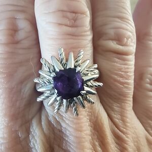 David Yurman Amethyst Silver Ring NWT